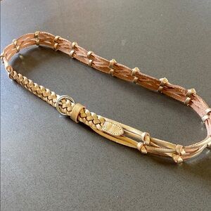 Braided Gold Leather Belt